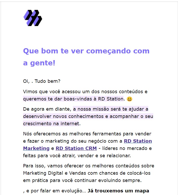 Email de boas-vindas